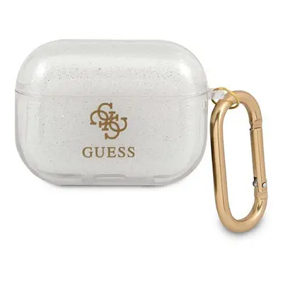 Guess GUAPUCG4GT pouzdro na Airpods PRO transparent Glitter Collection