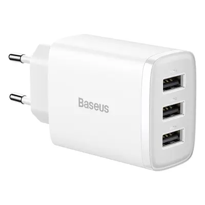 Basues Compact rychlonabíječka 3x USB 17W EU zástrčka White