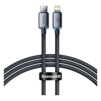 Baseus Crystal Shine odolný opletený kabel USB-C / Lightning 20W 1,2m black