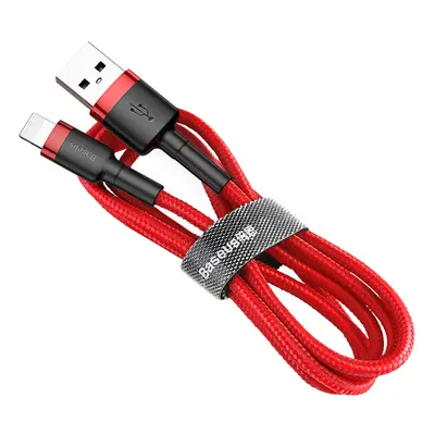 Baseus Cafule extra odolný nylonem opletený kabel USB / Lightning QC3.0 2,4A 1m red