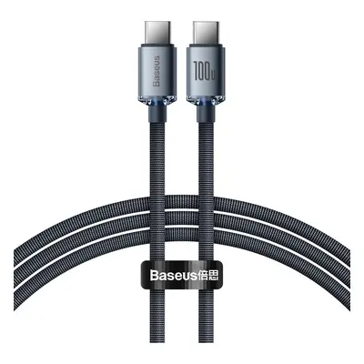 Baseus Crystal Shine odolný opletený kabel USB-C / USB-C 100W 1,2m black