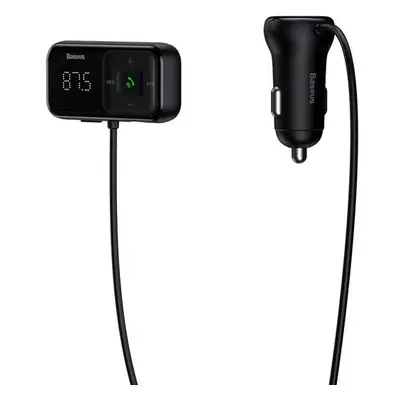 Bezdrátový Bluetooth FM transmitter s nabíječkou Baseus S-16 (Overseas edition) Black