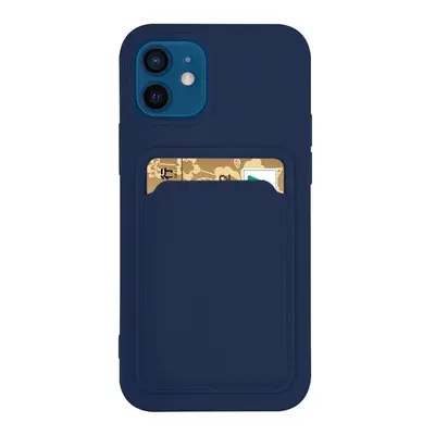 Silikonové pouzdro s kapsou na Samsung Galaxy A72 navy blue