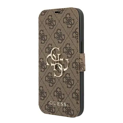 Guess GUBKP13L4GMGBR knížkové pouzdro iPhone 13 / 13 Pro 6.1" brown book 4G Big Metal Logo