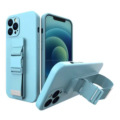 Silikonové pouzdro Sporty s popruhem na iPhone 13 6.1" blue