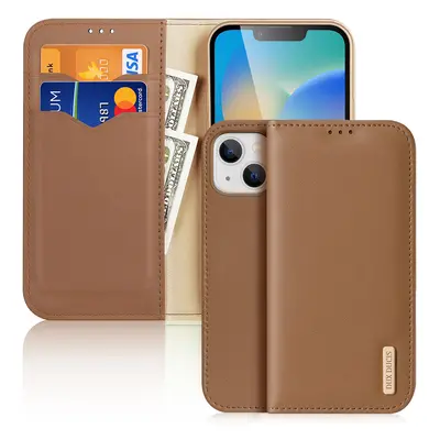 DUX DUCIS Hivo kožené pouzdro s RFID blokováním na iPhone 15 PLUS 6.7" Brown