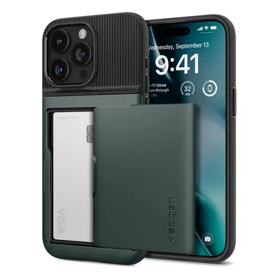 Spigen Slim Armor CS pancéřové pouzdro na iPhone 15 PRO MAX 6.7" Abyss green