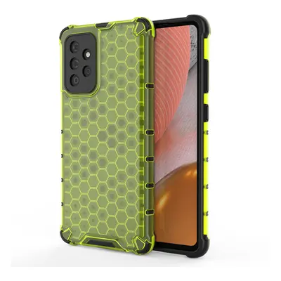 Honeycomb pancéřové pouzdro se silikonovým rámem pro Samsung Galaxy A72 / A72 5G green