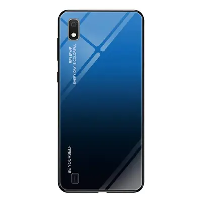 Gradient Glass tvrzené temperované ochranné sklo na zadní část na Samsung Galaxy A10 black-blue