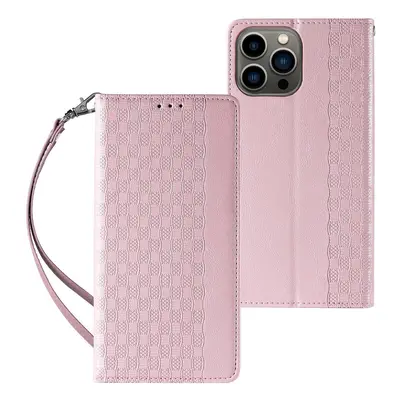 Magnet Case elegantní knížkové pouzdro s poutkem na iPhone 13 Pro MAX 6.7" Pink