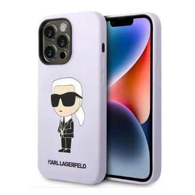 Karl Lagerfeld KLHCP14LSNIKBCU hard silikonové pouzdro iPhone 14 PRO 6.1" purple Silicone Ikonik