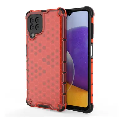 Honeycomb pancéřové pouzdro se silikonovým rámem pro Samsung Galaxy A22 4G red