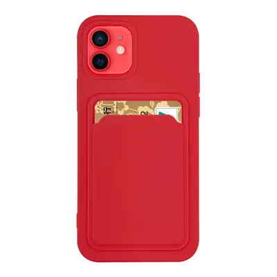 Silikonové pouzdro s kapsou na iPhone 12 Pro MAX 6.7" red