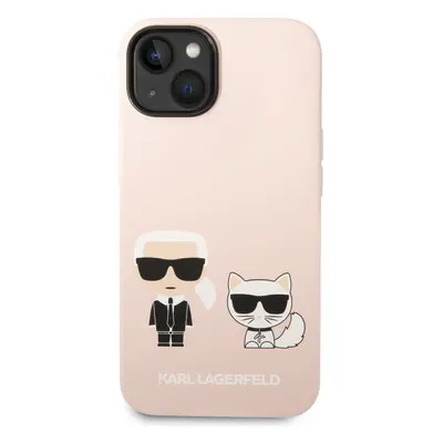 Karl Lagerfeld hard silikonový obal iPhone 14 PLUS 6.7" Pink Liquid Silicone Karl & Choupette