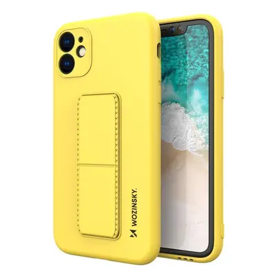 Wozinsky Flexibilní silikonové pouzdro se stojánkem na Samsung Galaxy A22 4G yellow