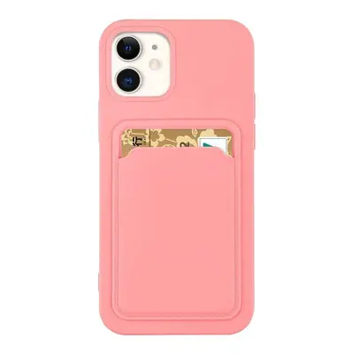 Silikonové pouzdro s kapsou na iPhone 13 Mini 5.4" pink