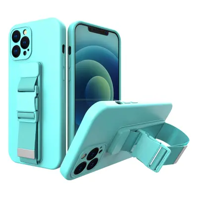 Silikonové pouzdro Sporty s popruhem na iPhone 13 Pro MAX 6.7" light blue