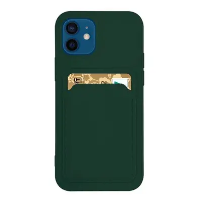 Silikonové pouzdro s kapsou na Samsung Galaxy S21 Ultra 5G dark green