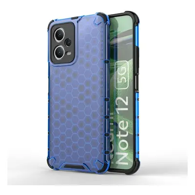 Honeycomb pancéřové pouzdro se silikonovým rámem pro Xiaomi Redmi Note 12 5G/Poco X5 5G Blue