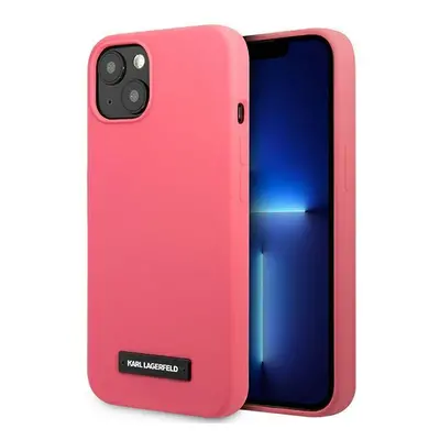 Karl Lagerfeld KLHCP13SSLMP1PI hard silikonové pouzdro iPhone 13 Mini 5.4" fuchsia Silicone Plaq