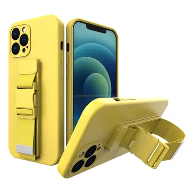 Silikonové pouzdro Sporty s popruhem na iPhone 12 Pro MAX 6.7" yellow