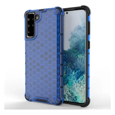 Honeycomb pancéřové pouzdro se silikonovým rámem pro Samsung Galaxy S21 PLUS 5G blue