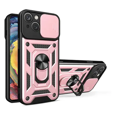 Hybrid Armor Camshield silikonové pouzdro s kovovým kroužkem na iPhone 14 6.1" Pink