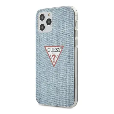 Guess GUHCP12MPCUJULLB hard silikonové pouzdro iPhone 12 / 12 Pro 6,1" light blue Jeans Collecti