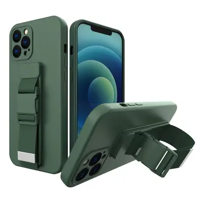 Silikonové pouzdro Sporty s popruhem na Xiaomi Redmi NOTE 9 Pro / Redmi NOTE 9S dark green