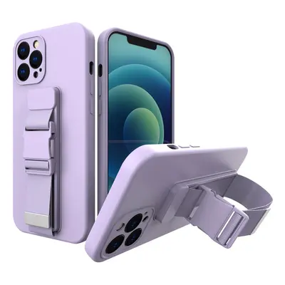 Silikonové pouzdro Sporty s popruhem na iPhone 11 Pro purple