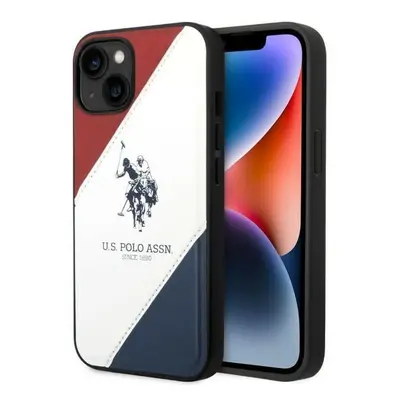 US Polo USHCP14MPSO3 hard silikonové pouzdro iPhone 14 PLUS 6.7" white Tricolor Embossed