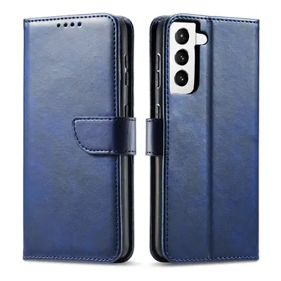 Magnet Case elegantní knížkové pouzdro na Samsung Galaxy S22 ULTRA 5G blue