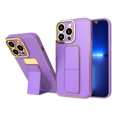 Flexibilní electroplating silikonové pouzdro se stojánkem na iPhone 13 Pro 6.1" Purple