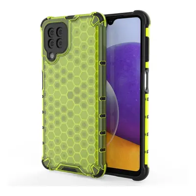 Honeycomb pancéřové pouzdro se silikonovým rámem pro Samsung Galaxy A22 4G green