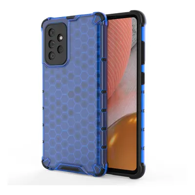 Honeycomb pancéřové pouzdro se silikonovým rámem pro Samsung Galaxy A72 / A72 5G blue