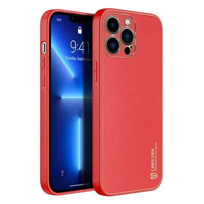 Dux Ducis Yolo pouzdro z Eko kůže na iPhone 13 Pro MAX 6.7" red