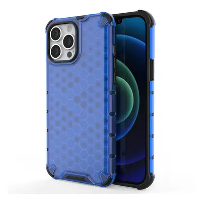 Honeycomb pancéřové pouzdro se silikonovým rámem pro iPhone 13 Pro MAX 6.7" blue