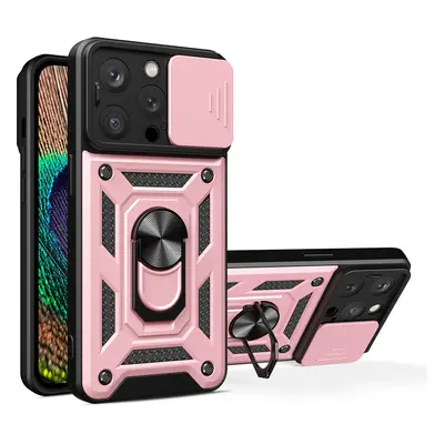 Hybrid Armor Camshield silikonové pouzdro s kovovým kroužkem na iPhone 14 PRO 6.1" Pink