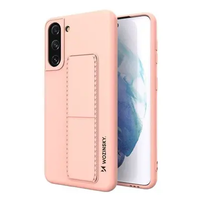 Wozinsky Flexibilní silikonové pouzdro se stojánkem na Samsung Galaxy S21 PLUS 5G pink