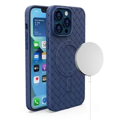 Silikonový obal tkaný MagSafe na iPhone 15 PRO 6.1" Navy