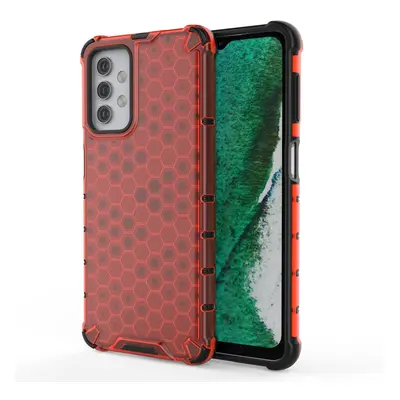 Honeycomb pancéřové pouzdro se silikonovým rámem pro Samsung Galaxy A32 5G red