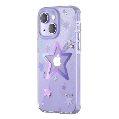 Kingxbar Heart Star Series silikonové pouzdro na iPhone 14 PLUS 6.7" Purple star