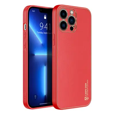 Dux Ducis Yolo pouzdro z Eko kůže na iPhone 13 Pro 6.1" red