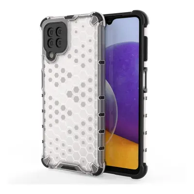 Honeycomb pancéřové pouzdro se silikonovým rámem pro Samsung Galaxy A22 4G transparent