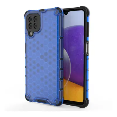 Honeycomb pancéřové pouzdro se silikonovým rámem pro Samsung Galaxy A22 4G blue