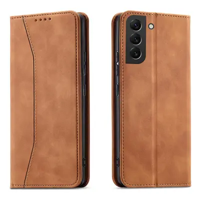 Magnet Fancy Case elegantní knížkové pouzdro na Samsung Galaxy S22 PLUS 5G Brown