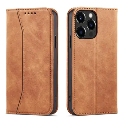 Magnet Fancy Case elegantní knížkové pouzdro na iPhone 13 Pro MAX 6.7" Brown