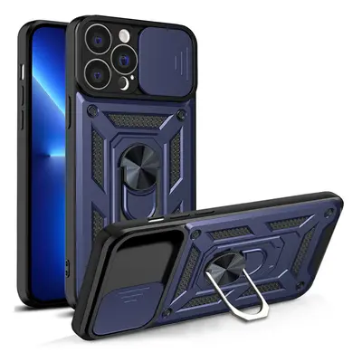 Hybrid Armor Camshield silikonové pouzdro s kovovým kroužkem na iPhone 13 Pro MAX 6.7" Blue