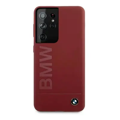 BMW BMHCS21LSLBLRE hard silikonové pouzdro Samsung Galaxy S21 Ultra 5G red Silicone Signature Lo