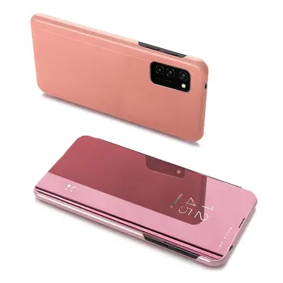 Knížkové pouzdro na Samsung Galaxy A03s s průhlednou přední stranou pink